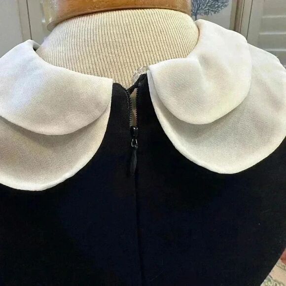 Simon’s Little BLACK dress Icone Chiffon Claudine collar. Size S/P - Picture 8 of 10